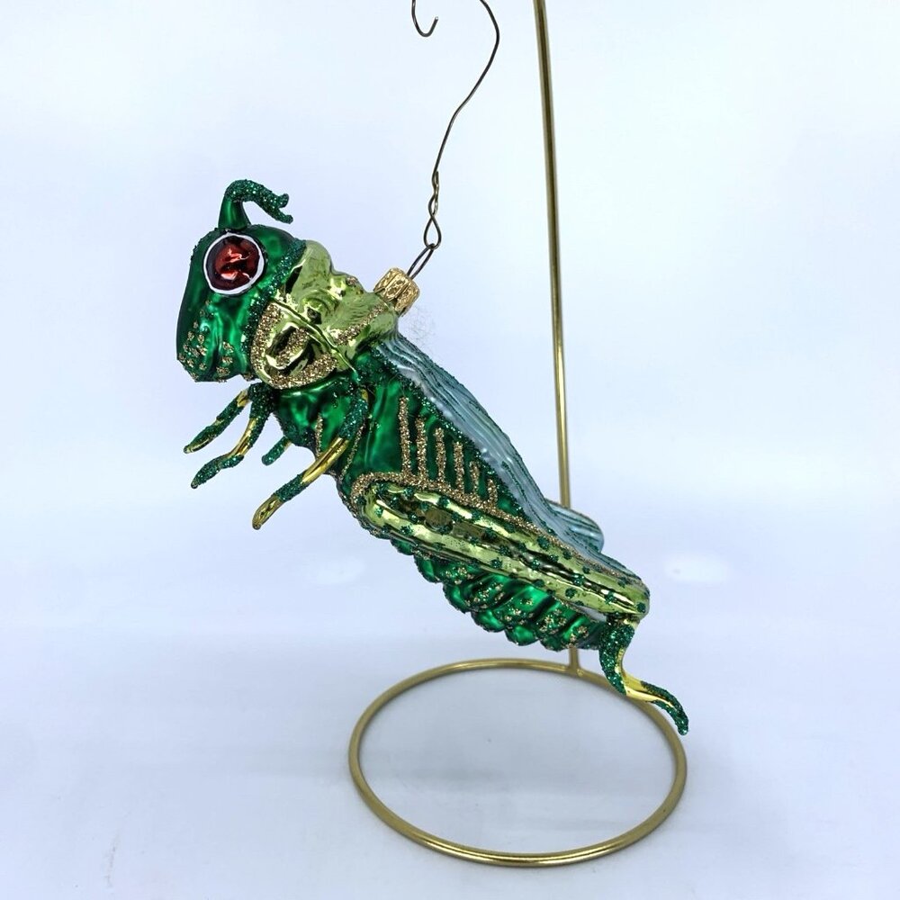 Whitehurst Grasshopper Hand Blown Fantasy Glass Ornament 5.75" Boxed Vtg Imports - Picture 2 of 13